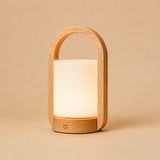 George Hellbraun Wiederaufladbare Holzlampe