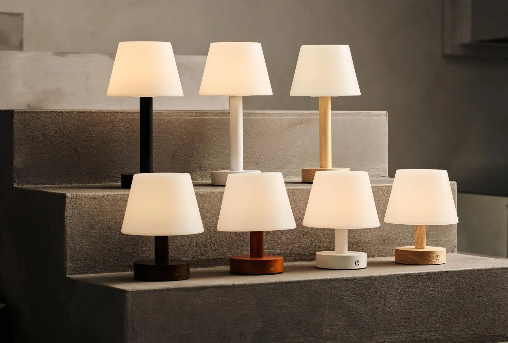 Teddy Chestnut Brown Wooden Rechargeable Table Lamp | Dimmable & Cordless with 3 Light Modes - Tavellio