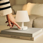 Teddy White Wooden Rechargeable Table Lamp – Dimmable, USB-C, 100-Hour Battery