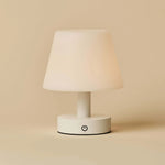 Teddy White Wooden Rechargeable Table Lamp – Dimmable, USB-C, 100-Hour Battery