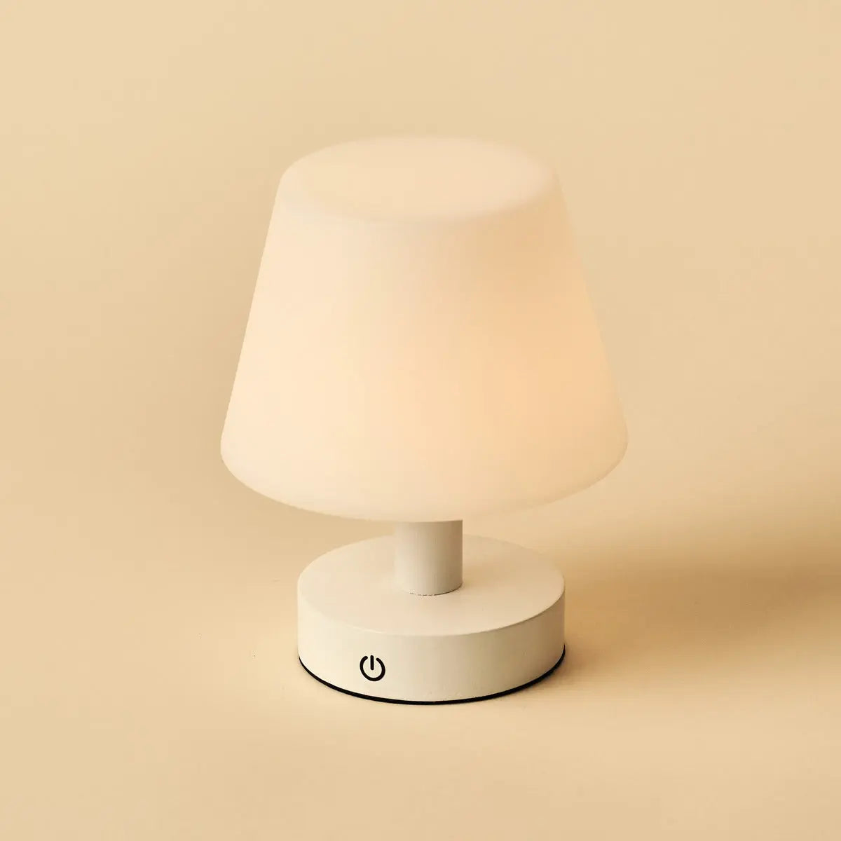 Teddy White Wooden Rechargeable Table Lamp – Dimmable, USB-C, 100-Hour Battery