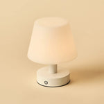 Teddy White Wooden Rechargeable Table Lamp – Dimmable, USB-C, 100-Hour Battery