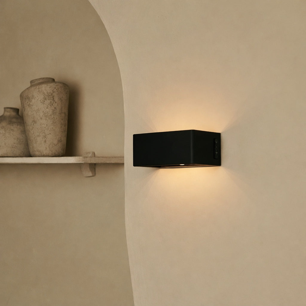Tessa Black Rechargeable Wall Lamp | Motion sensor, 20 Light Modes & Remote Control