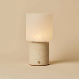 Cuyp Beige / Travertino Classico – Travertine Rechargeable Table Lamp – Cordless, USB Rechargeable & Up to 100 Hours Runtime