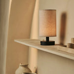 Ben Black Wooden Table Lamp – Rechargeable, Dimmable, USB-C Powered