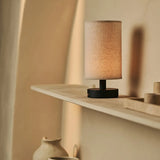 Ben Black Wooden Table Lamp – Rechargeable, Dimmable, USB-C Powered