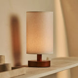 Ben Chestnut Brown Wooden Dark Brown Table Lamp – Rechargeable, Dimmable, USB-C Powered
