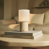 Cuyp Beige / Travertino Classico – Travertine Rechargeable Table Lamp – Cordless, USB Rechargeable & Up to 100 Hours Runtime