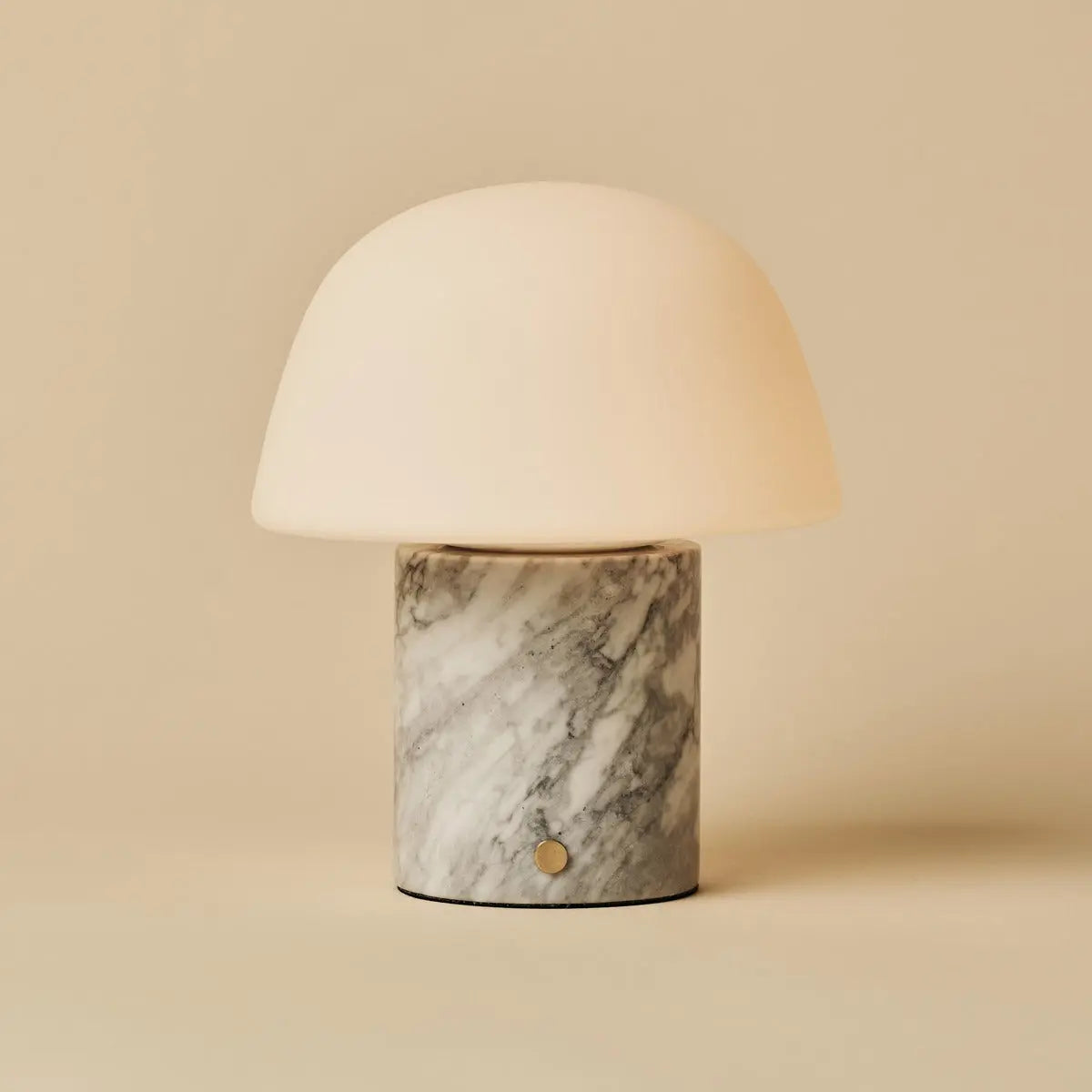Maes White / Bianco Statuarietto – Elegant Marble Rechargeable Table Lamp, Up to 100 Hours of Illumination, Stylish and Functional