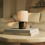 Onoda Brown / Emeperador Dark – Marble Rechargeable Table Lamp – With Linen Interchangeable Lampshade & Rechargeable Design