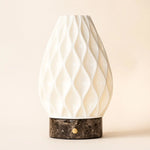 Vela Marble Cordless Table Lamp in 3D-Printed Porcelain – Rechargeable, Dimmable & Up to 100 Hours of Light