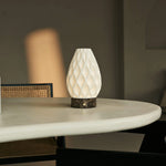 Vela Marble Cordless Table Lamp in 3D-Printed Porcelain – Rechargeable, Dimmable & Up to 100 Hours of Light