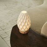 Vela Light Brown Cordless Table Lamp in 3D-Printed Porcelain – Rechargeable, Dimmable & Up to 100 Hours of Light