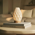Vela Light Brown Cordless Table Lamp in 3D-Printed Porcelain – Rechargeable, Dimmable & Up to 100 Hours of Light
