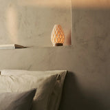 Vela Light Brown Cordless Table Lamp in 3D-Printed Porcelain – Rechargeable, Dimmable & Up to 100 Hours of Light