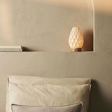 Vela Light Brown Cordless Table Lamp in 3D-Printed Porcelain – Rechargeable, Dimmable & Up to 100 Hours of Light