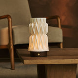 Vento Dunkelbraun Holz Wiederaufladbare Tischlampe 