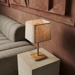 Marley Wooden Lamp with Beige Shade – Stylish & Organic Home Lighting Tavellio