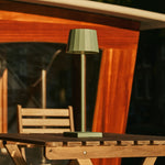 Wouter Sage Green Rechargeable Table Lamp – Wireless Charging, Dimmable, 120-Hour Battery Life
