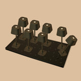 Professional Kombi-Set | 8 × Ava Olivgrün Tischlampen & Magnetisch Ladestation