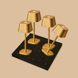 Professional Kombi-Set | 4 × Ava Gold Tischlampen & Magnetisch Ladestation