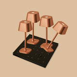 Professional Kombi-Set | 8 × Ava Kupfer Tischlampen & Magnetisch Ladestation