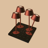 Professional Kombi-Set | 4 × Milou Bronze Tischlampen & Magnetisch Ladestation
