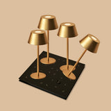 Professional Kombi-Set | 4 × Milou Gold Tischlampen & Magnetisch Ladestation