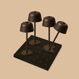 Professional Kombi-Set | 4 x Anton Mokkabraun Tischlampen & Magnetisch Ladestation