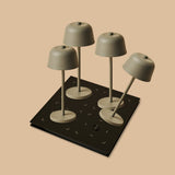 Professional Kombi-Set | 4 x Anton Schattengrau Tischlampen & Magnetisch Ladestation