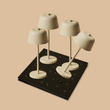 Professional Kombi-Set | 4 x Anton Vanille Tischlampen & Magnetisch Ladestation