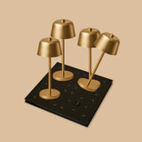 Professional Kombi-Set | 4 x Anton Gold Tischlampen & Magnetisch Ladestation