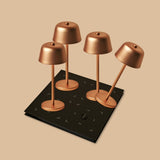 Professional Kombi-Set | 4 x Anton Kupfer Tischlampen & Magnetisch Ladestation
