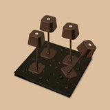 Combi Set Professional | 4 x Prinsen Mini Mocha Brown Rechargeable Table Lamps & Magnetic Charging Station