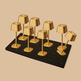 Professional Kombi-Set | 8 × Ava Gold Tischlampen & Magnetisch Ladestation