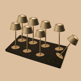 Professional Kombi-Set | 8 × Milou Koalabraun Tischlampen & Magnetisch Ladestation