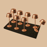 Professional Kombi-Set | 8 x Anton Kupfer Tischlampen & Magnetisch Ladestation