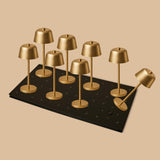 Professional Kombi-Set | 7 x Anton Gold Tischlampen & Magnetisch Ladestation