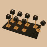 Combi Set Professional | 8 x Prinsen Mini Black & Gold Rechargeable Table Lamps & Magnetic Charging Station