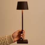 Wouter Mocha Brown Rechargeable Table Lamp – Wireless Charging, Dimmable, 120-Hour Battery Life