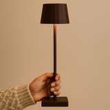 Wouter Mocha Brown Rechargeable Table Lamp – Wireless Charging, Dimmable, 120-Hour Battery Life