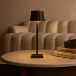 Wouter Mocha Brown Rechargeable Table Lamp – Wireless Charging, Dimmable, 120-Hour Battery Life