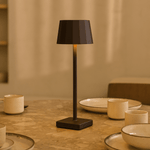 Wouter Mocha Brown Rechargeable Table Lamp – Wireless Charging, Dimmable, 120-Hour Battery Life