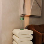 Wouter Sage Green Rechargeable Table Lamp – Wireless Charging, Dimmable, 120-Hour Battery Life Tavellio