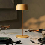 Hugo Amber Yellow Rechargeable Iron Table Lamp - Dimmable, Stylish & Cordless Tavellio