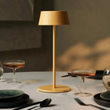 Hugo Amber Yellow Rechargeable Iron Table Lamp - Dimmable, Stylish & Cordless Tavellio