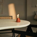 Zavi Chestnut Brown Rechargeable LED Table Lamp – Cordless, Dimmable, 100-Hour Battery