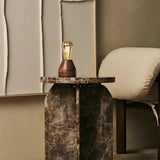 Zavi Walnut Rechargeable LED Table Lamp – Cordless, Dimmable, 100-Hour Battery