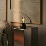 Zavi Walnut Rechargeable LED Table Lamp – Cordless, Dimmable, 100-Hour Battery
