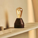 Zavi Walnut Rechargeable LED Table Lamp – Cordless, Dimmable, 100-Hour Battery Tavellio